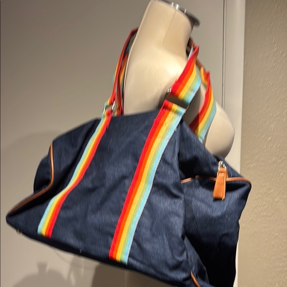 Rainbow pride theme Strap Denim Travel Bag tote - Picture 9 of 13